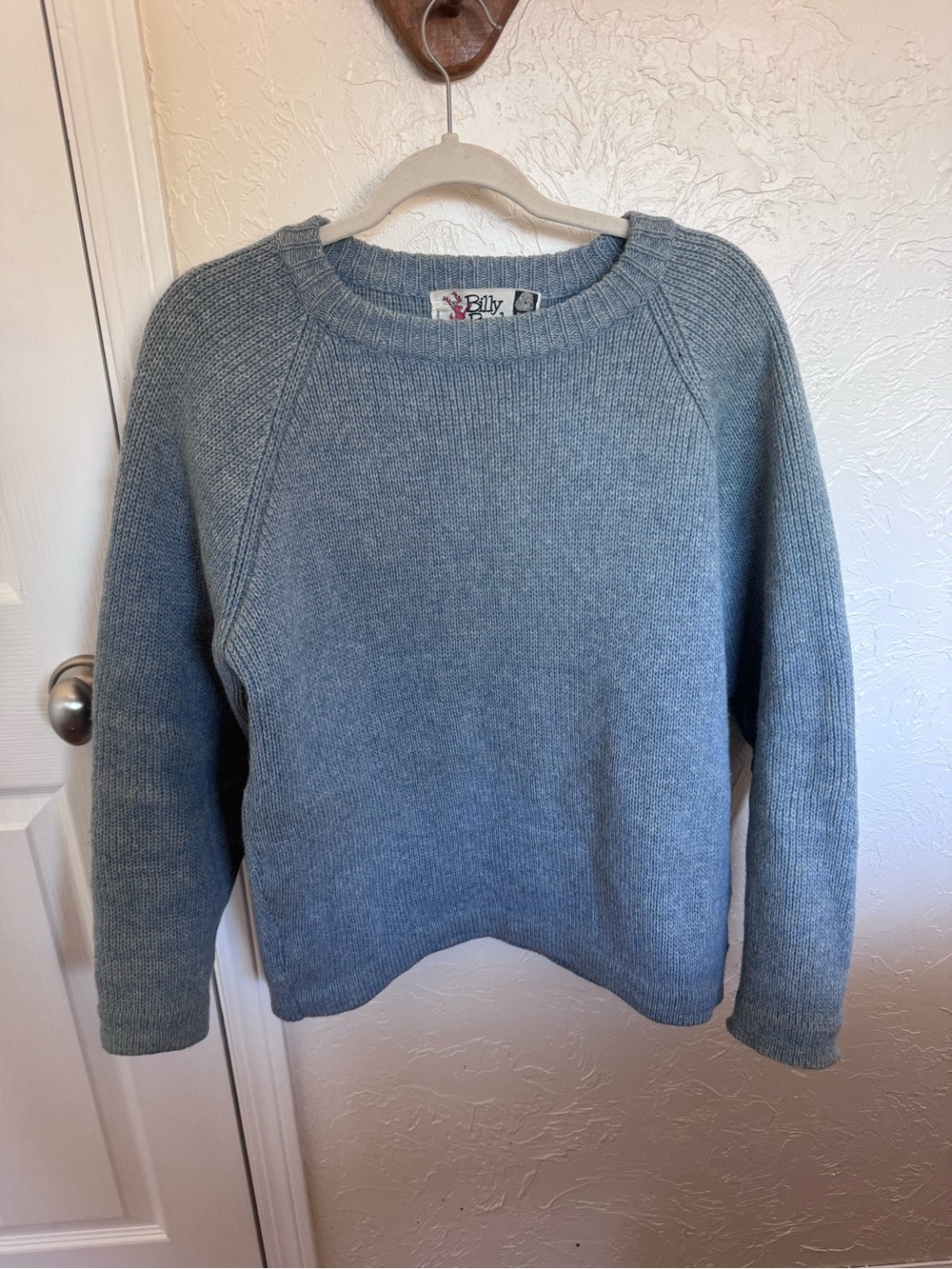 100% wool light blue sweater